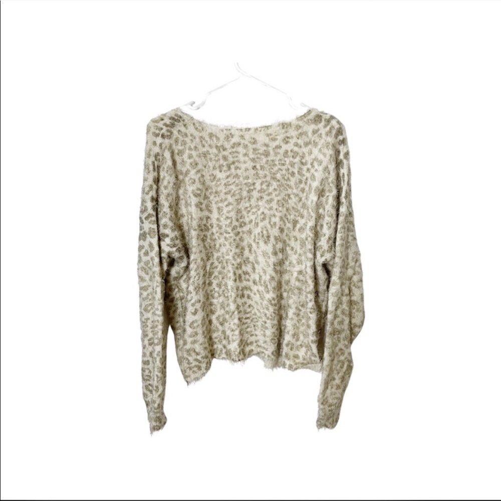 Peyton Primrose Fuzzy Leopard Print Sweater Xl - image 1
